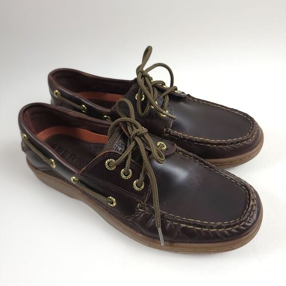 Sperry Men’s Authentic Original Burnished Leather Boat Shoes STS20876 7.5 - Picture 1 of 7